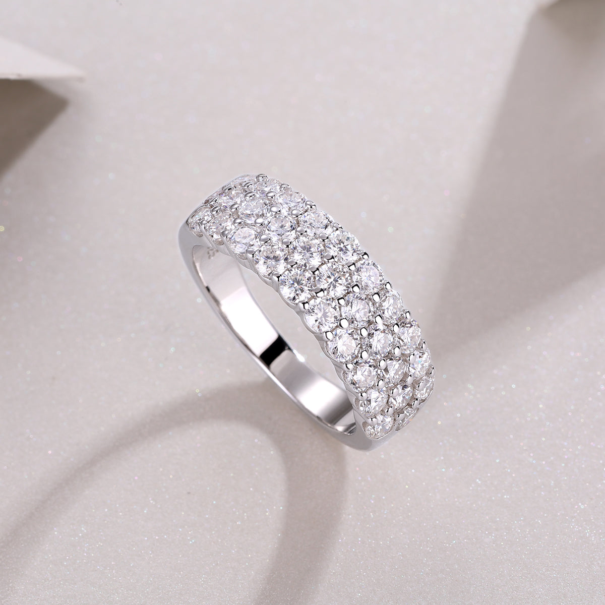 Phantom moissanite ring in yellow gold finish S925 silver GRA certified