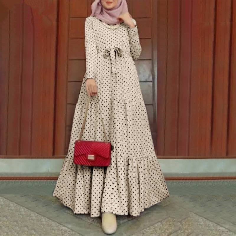  White, side view, swing skirt volume and long sleeve