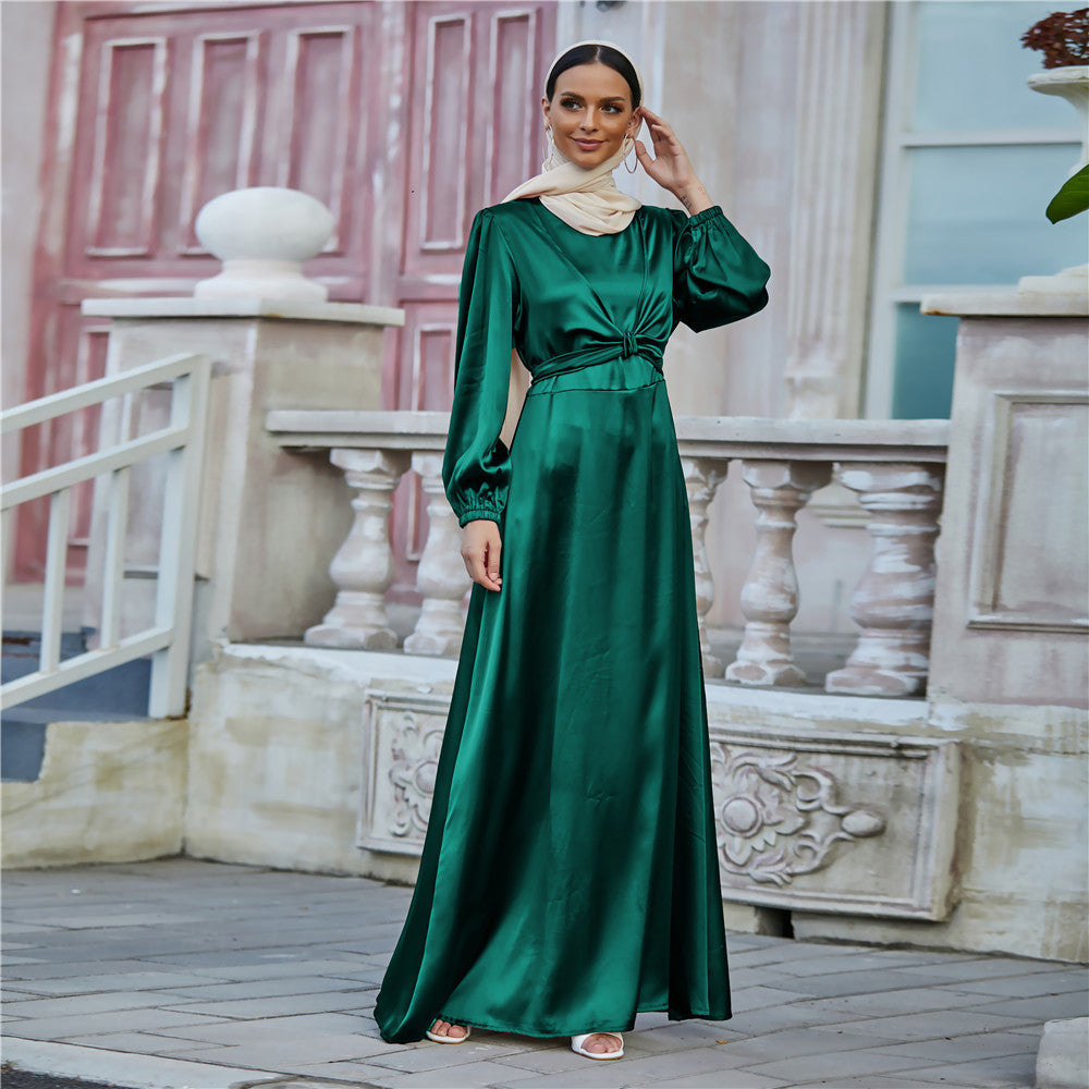 Élise Satin Waist Tie Dress