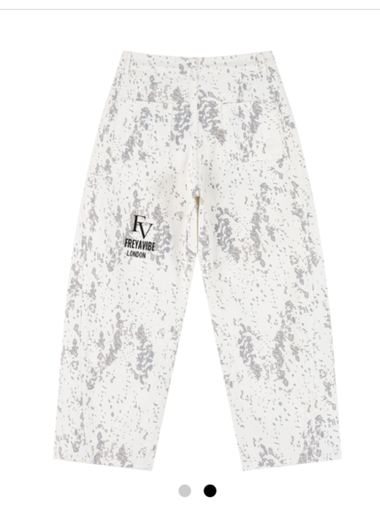 FreyaVibe Splatter Barrel Leg Jeans