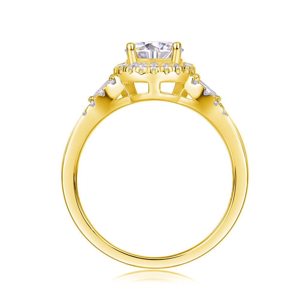 FreyaVibe 1-Carat Moissanite Solitaire Ring in Gold — S925 Sterling Silver"