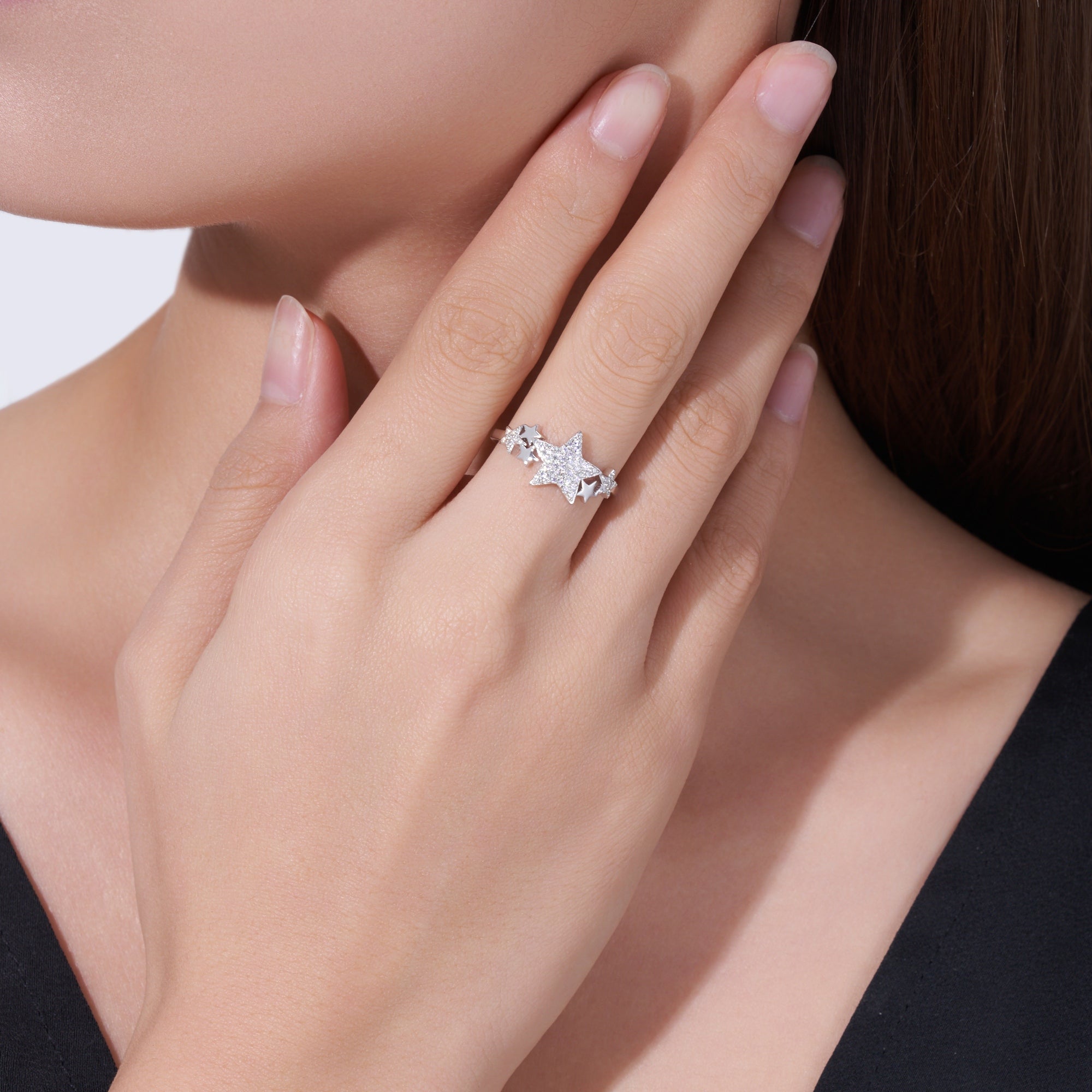 FreyaVibe Celestial Star Moissanite Ring – S925 Silver