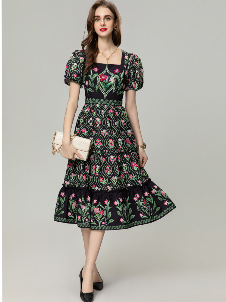 Occasion dress in vintage floral print — FV London boutique