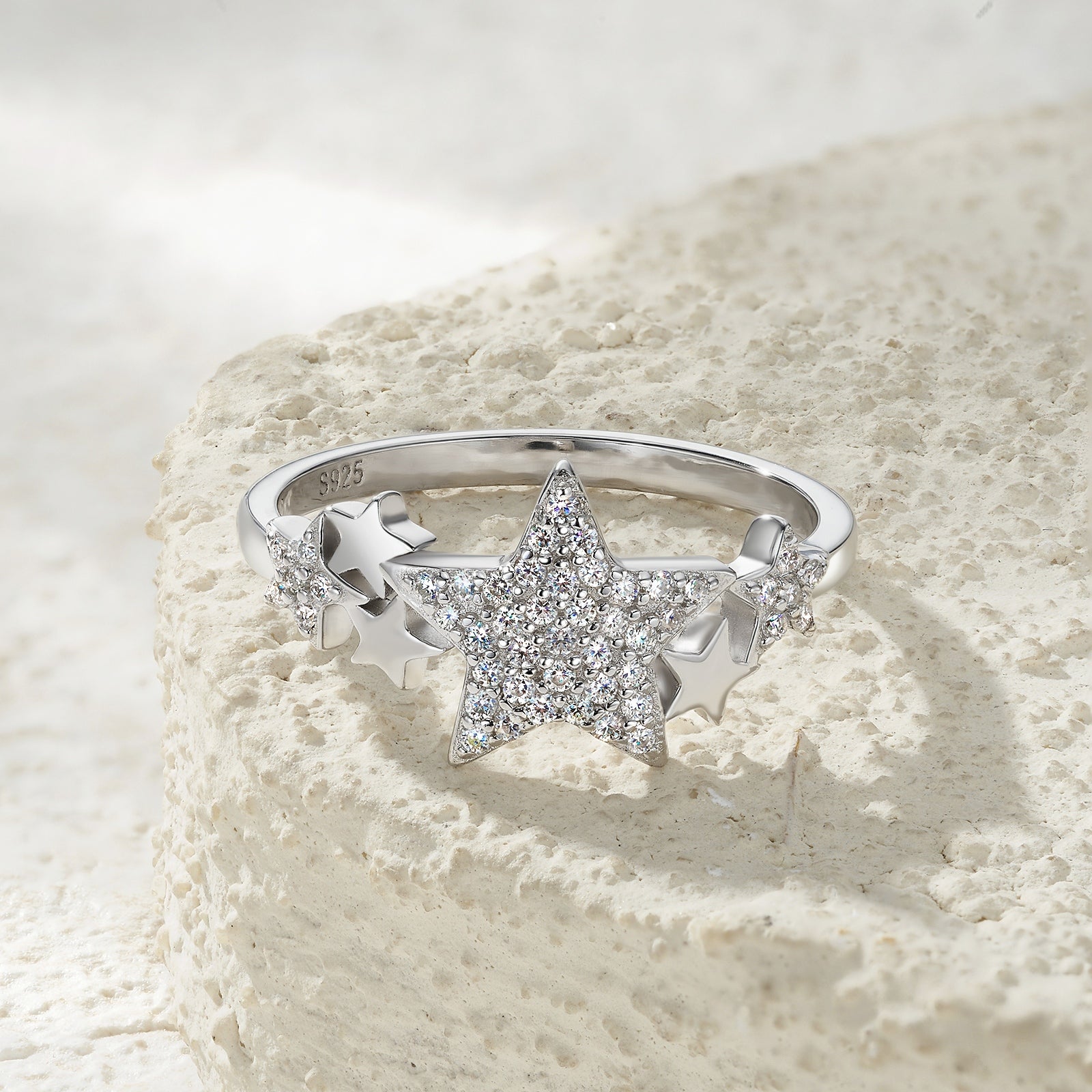 FreyaVibe Celestial Star Moissanite Ring – S925 Silver